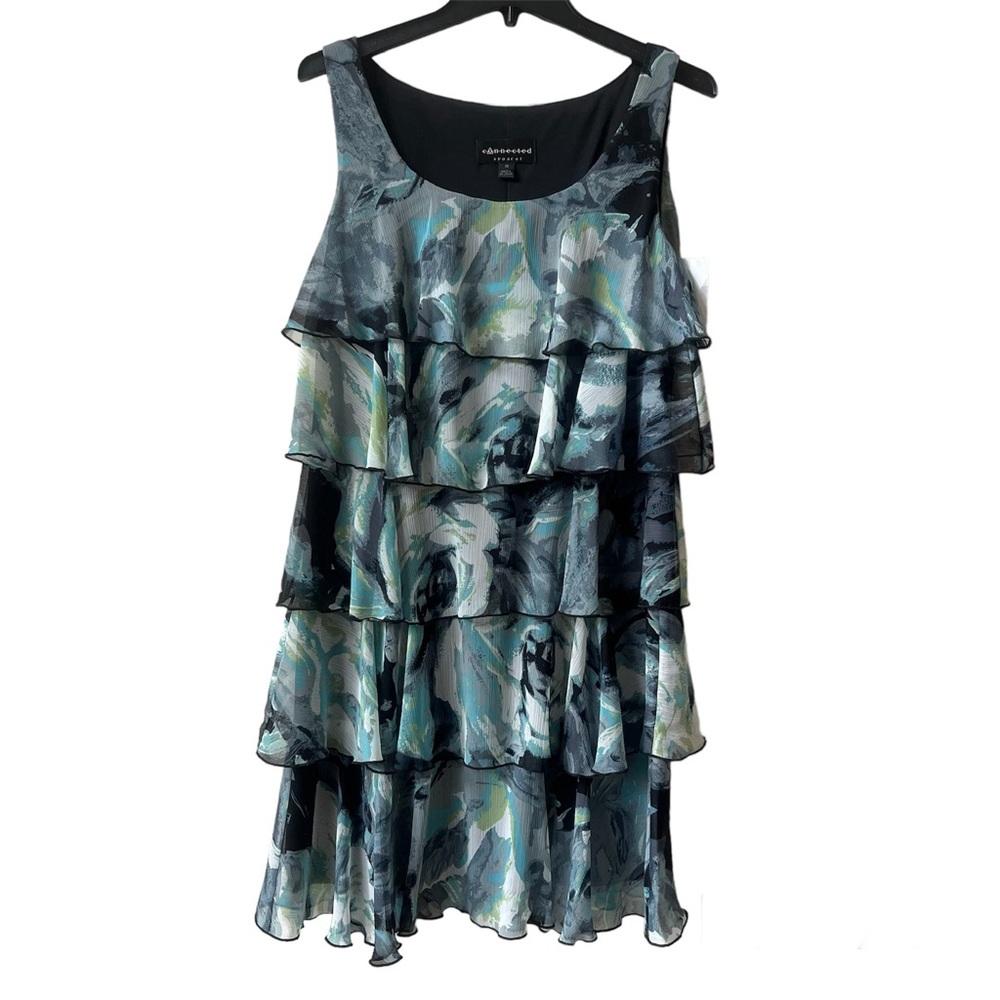 🍒CONNECTED WOMEN WATERFALL GREEN DRESS SIZE 10